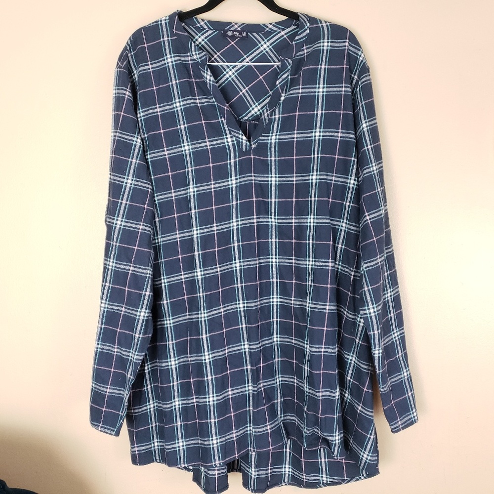 Plus Size Plaid Tunic Top Dress Size 3X H12